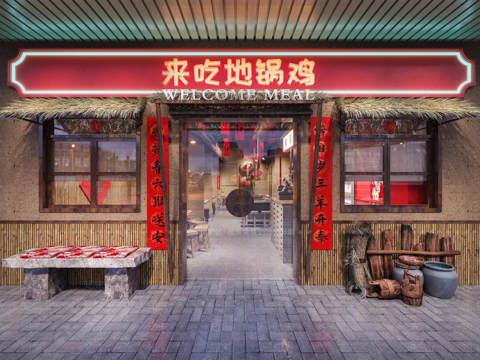 现代火锅店3D模型下载【ID:1116342177】