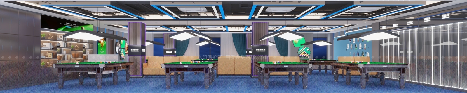 现代台球室3D模型下载【ID:1116346206】