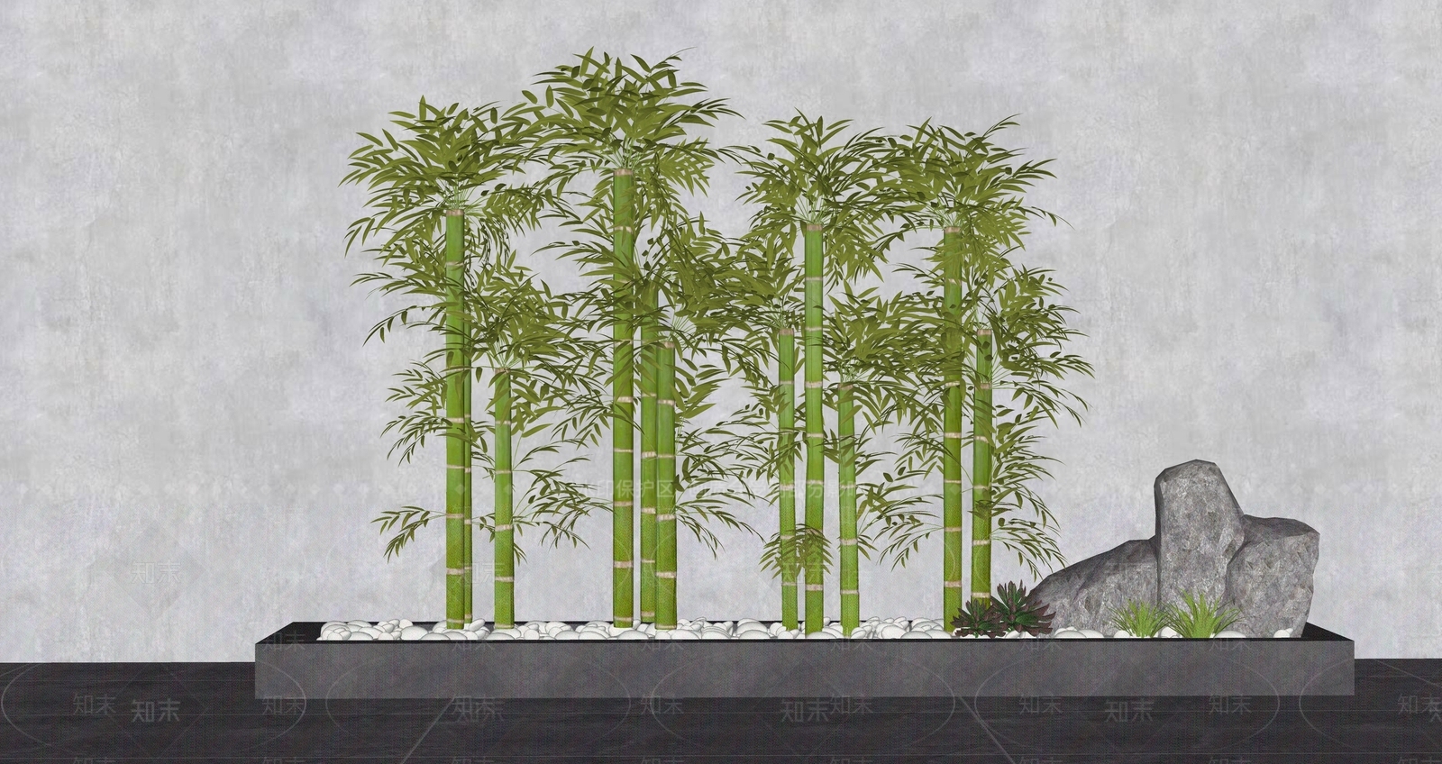 新中式竹子SU模型下载【ID:1116349859】