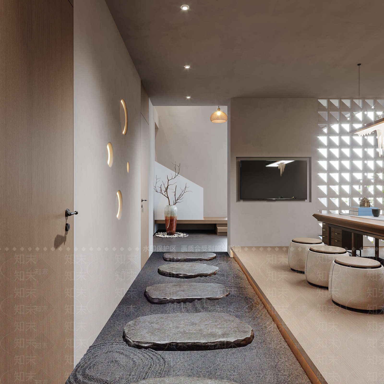 新中式茶楼会所3D模型下载【ID:1116350074】