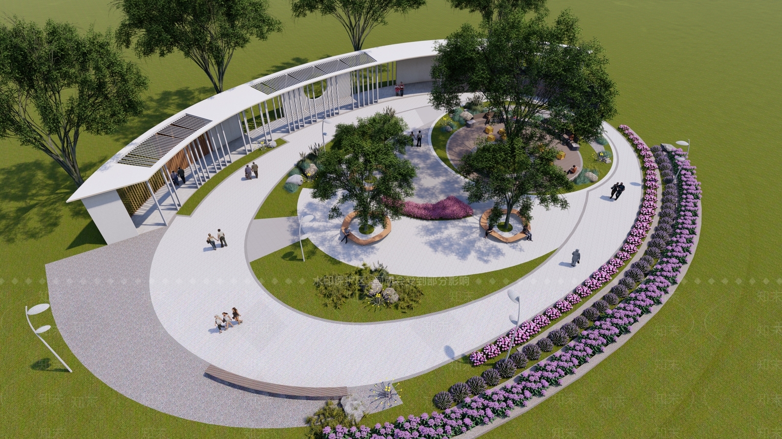 现代口袋公园景观SU模型下载【ID:1116350271】