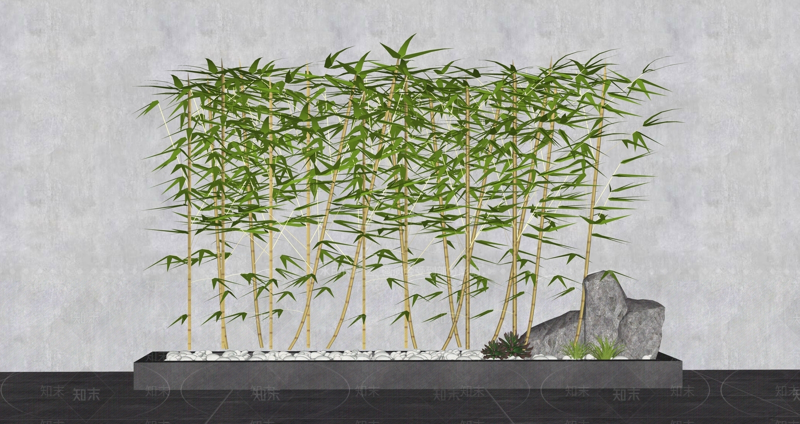 新中式竹子SU模型下载【ID:1116351048】