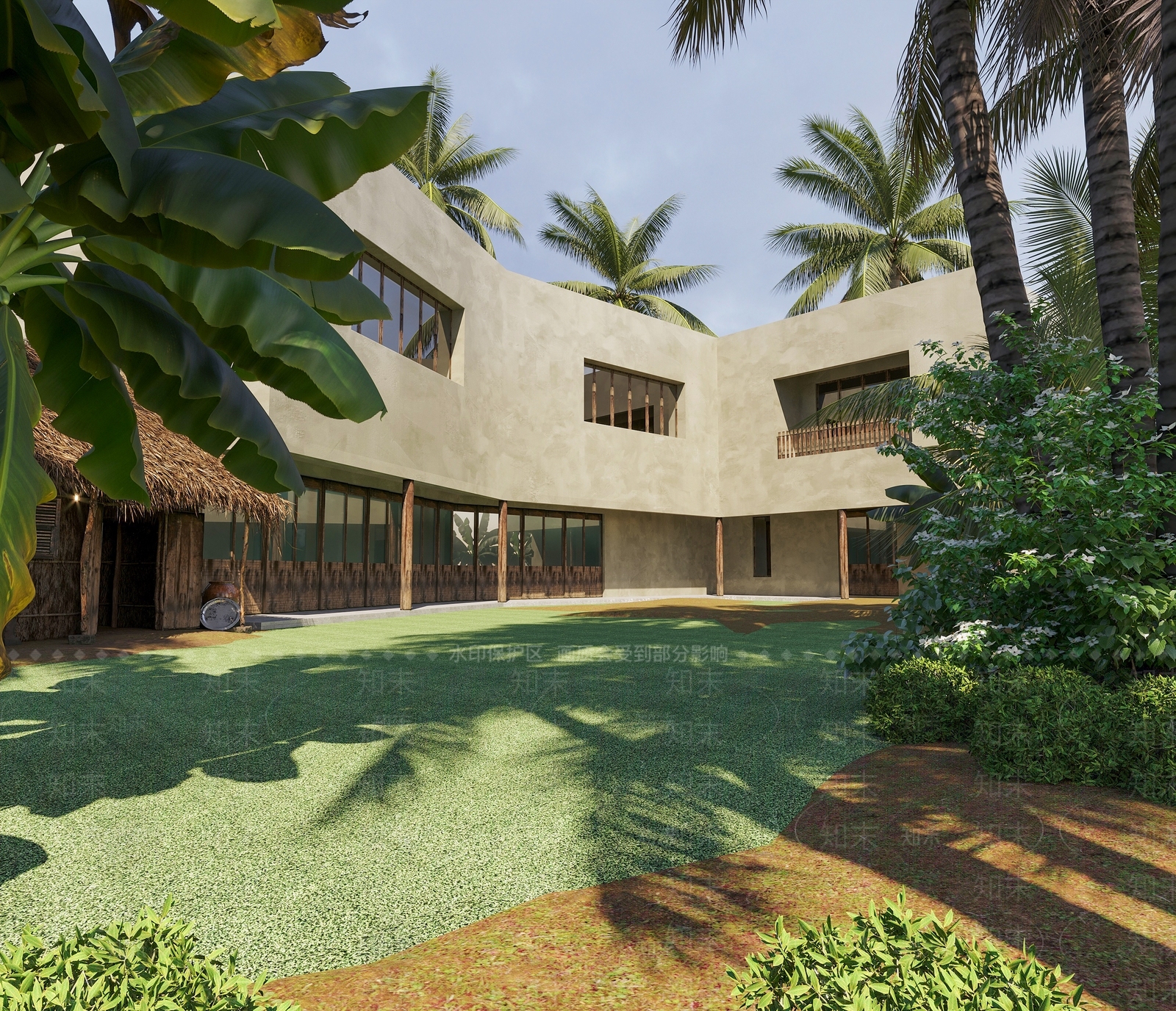 现代独栋别墅3D模型下载【ID:1116351569】