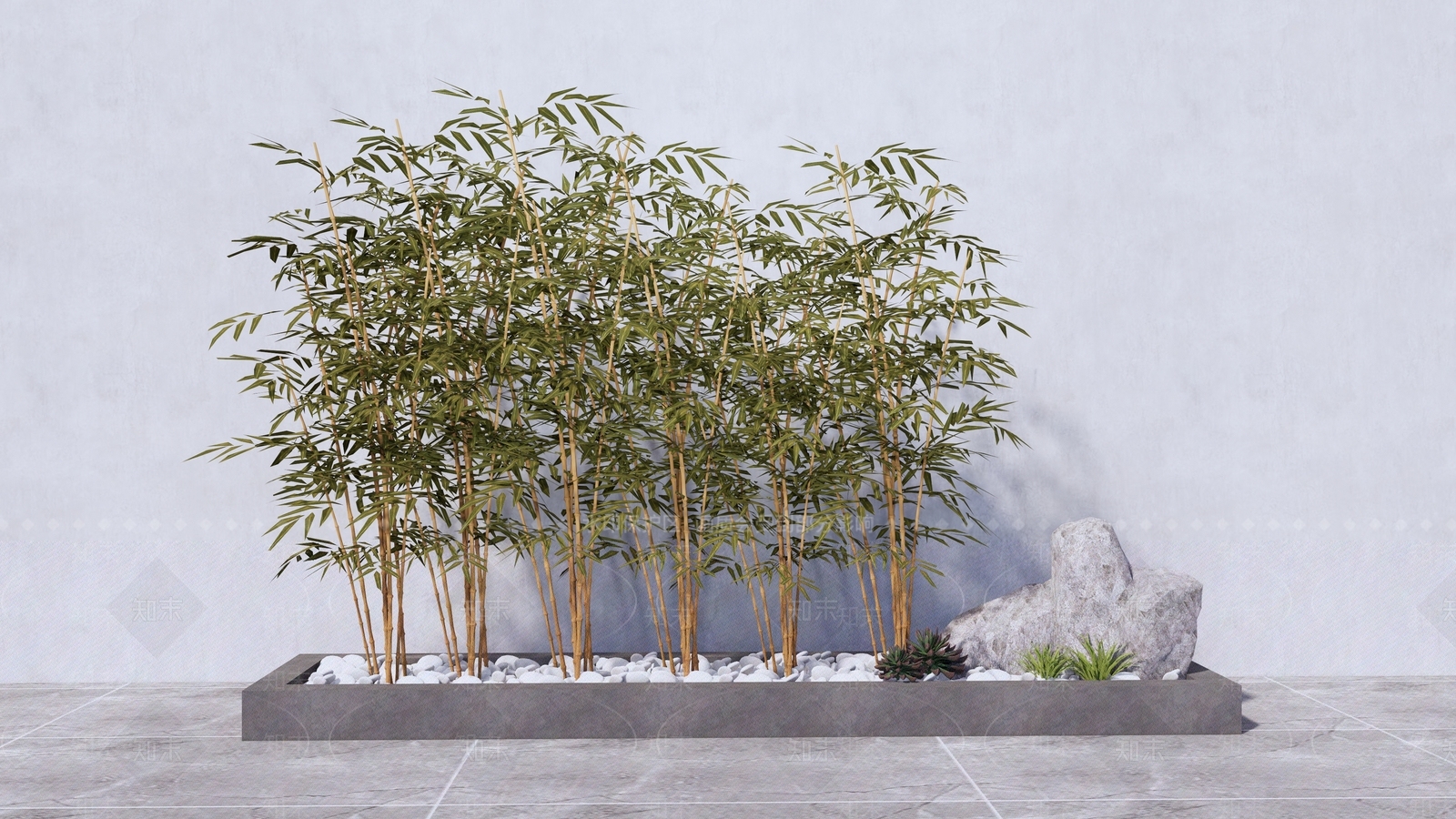 新中式竹子SU模型下载【ID:1116352878】