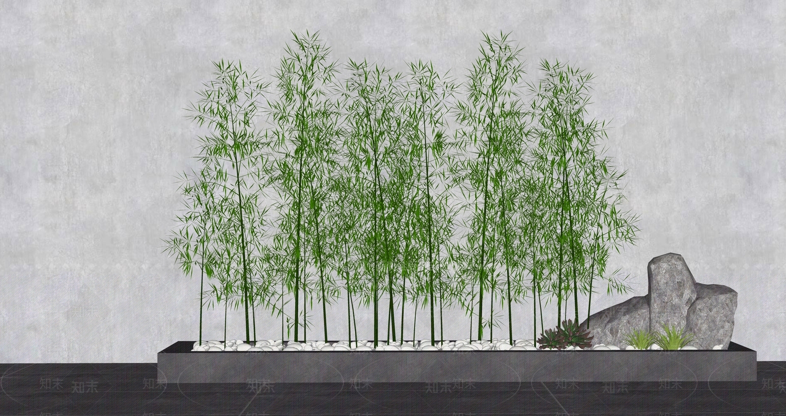 新中式竹子SU模型下载【ID:1116353183】