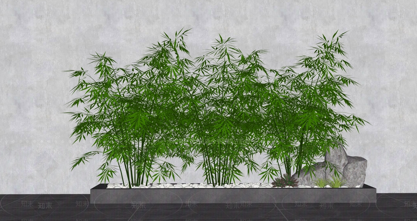 新中式竹子SU模型下载【ID:1116353137】
