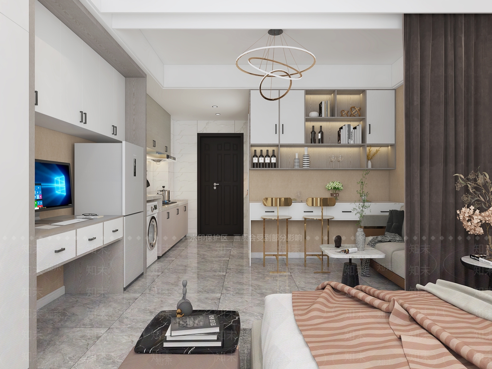 现代单身公寓3D模型下载【ID:1116356907】