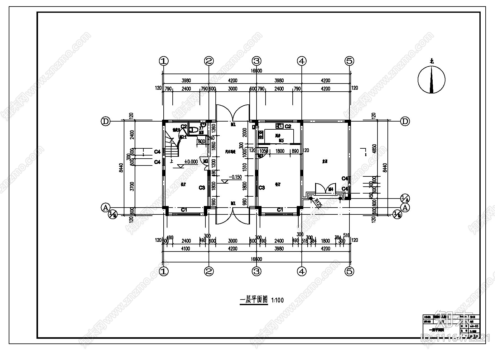 欧式简约别墅建筑全套施工图cad施工图下载【ID:1116472221】