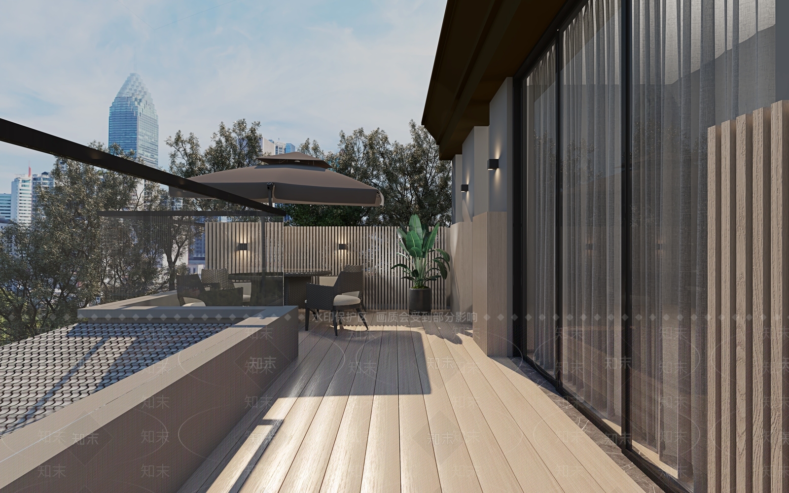 现代家居阳台3D模型下载【ID:1116383515】