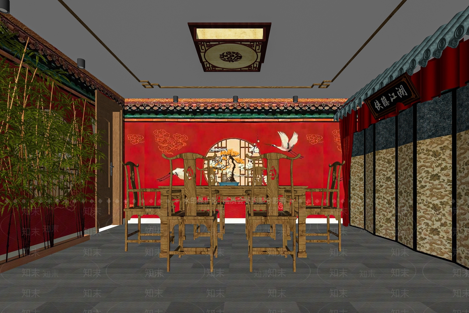 新中式剧本杀包间SU模型下载【ID:1116385667】
