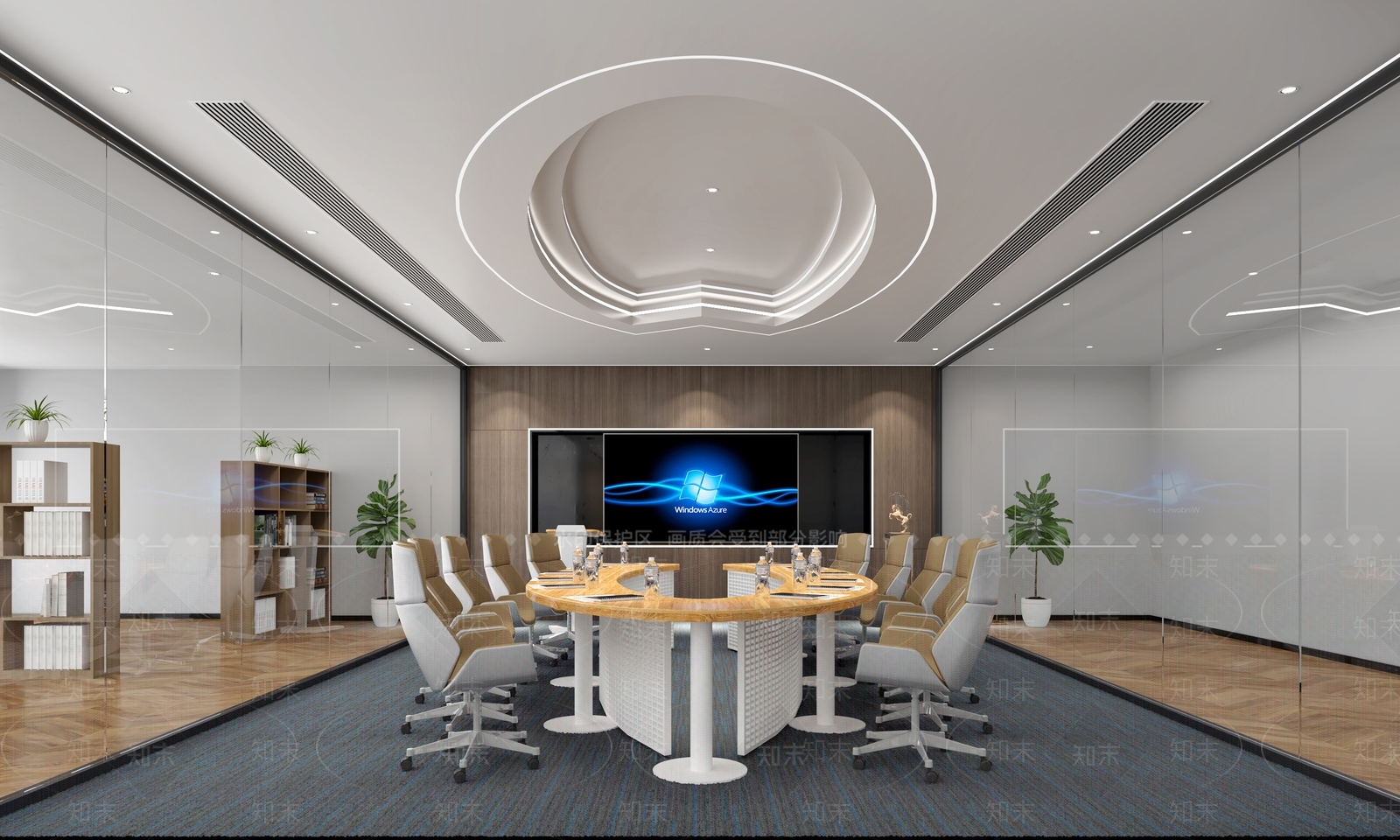 现代圆形会议室3D模型下载【ID:1114607263】