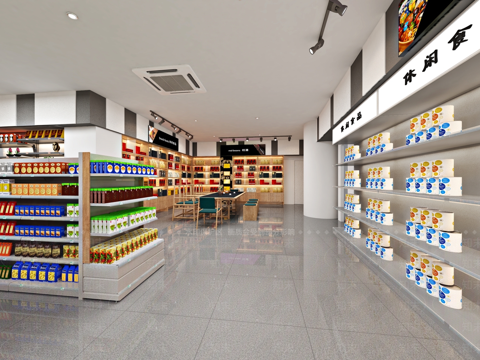 现代超市店面货架3D模型下载【ID:1116396700】