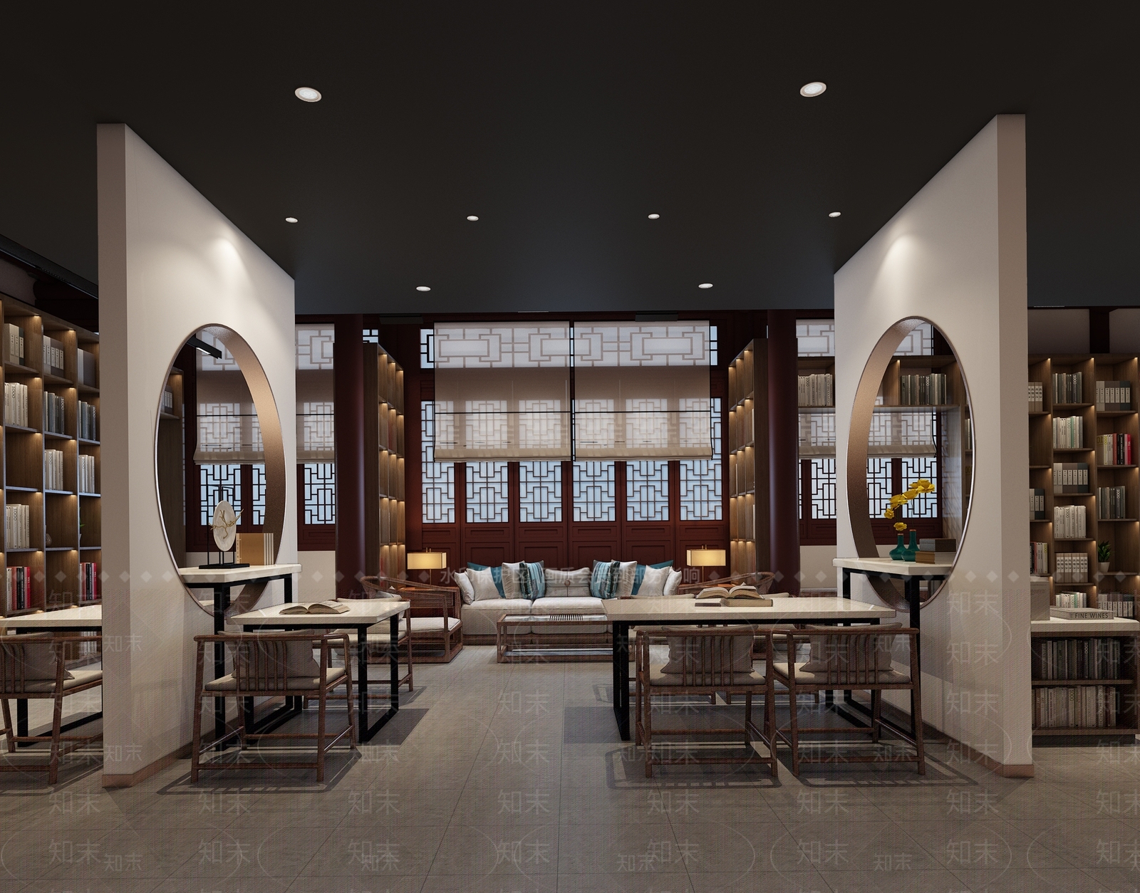 新中式书店3D模型下载【ID:1116399336】