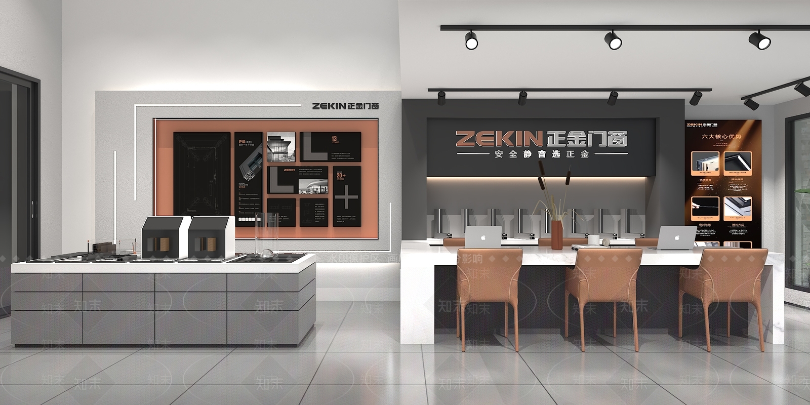 现代门窗专卖店3D模型下载【ID:1116400316】