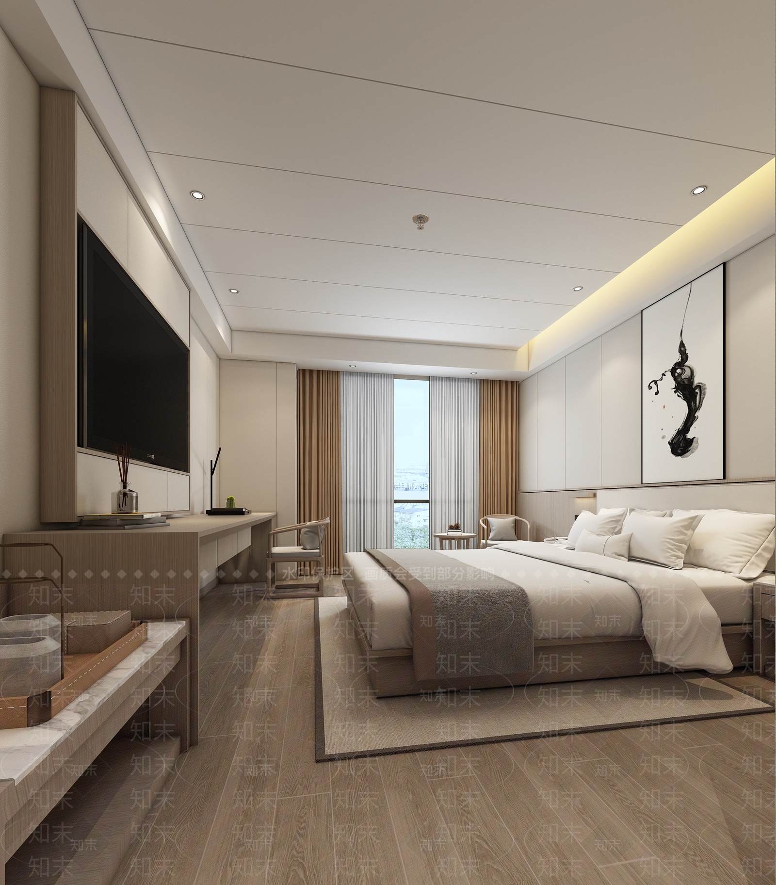 新中式家居卧室3D模型下载【ID:1221826196】