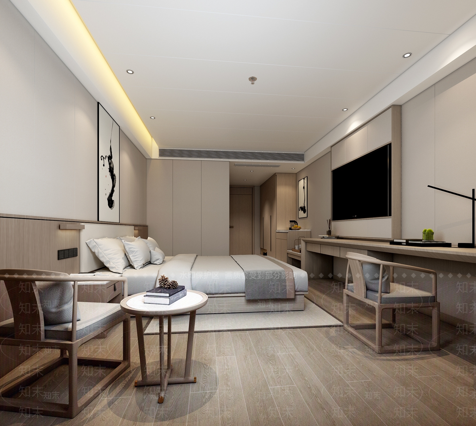 新中式家居卧室3D模型下载【ID:1221826196】