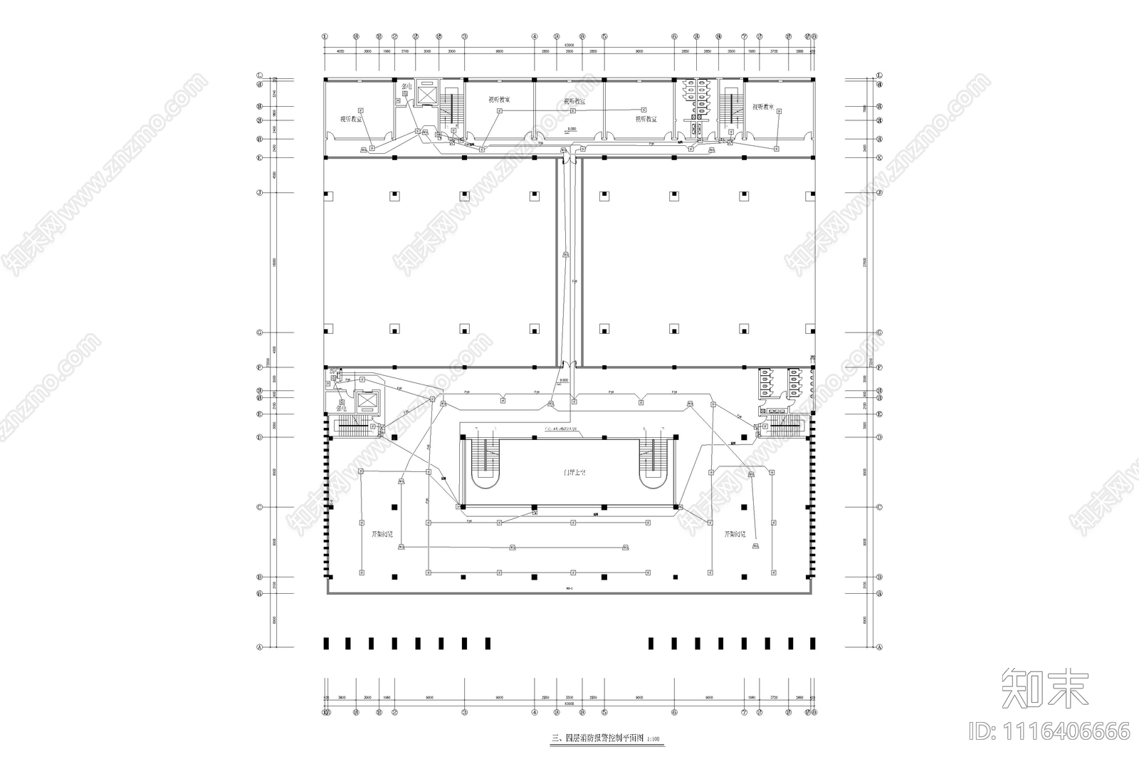4层图书馆电气设计图施工图cad施工图下载【ID:1116406666】