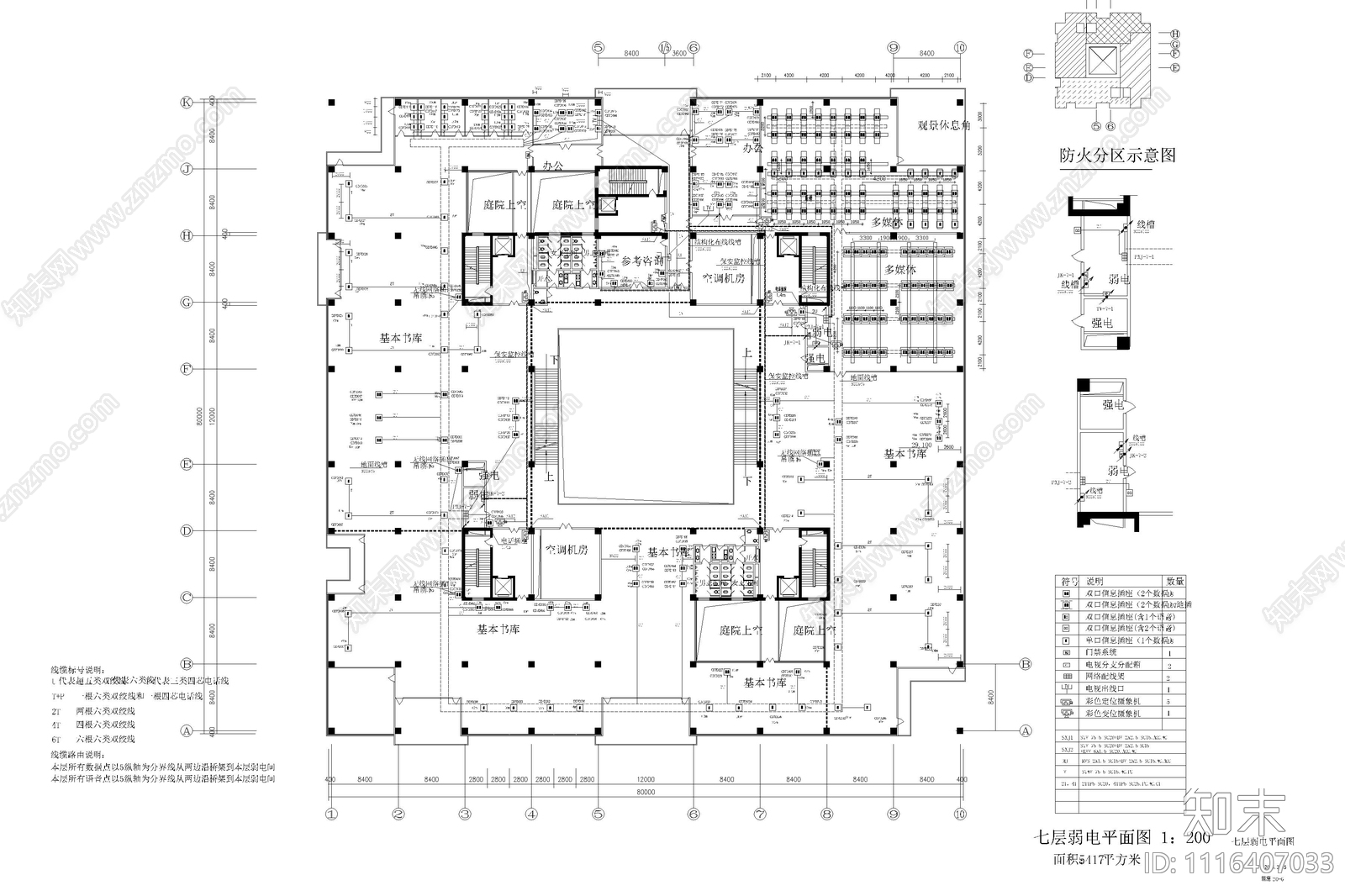 7层大学图书馆弱电设计图施工图施工图下载【ID:1116407033】
