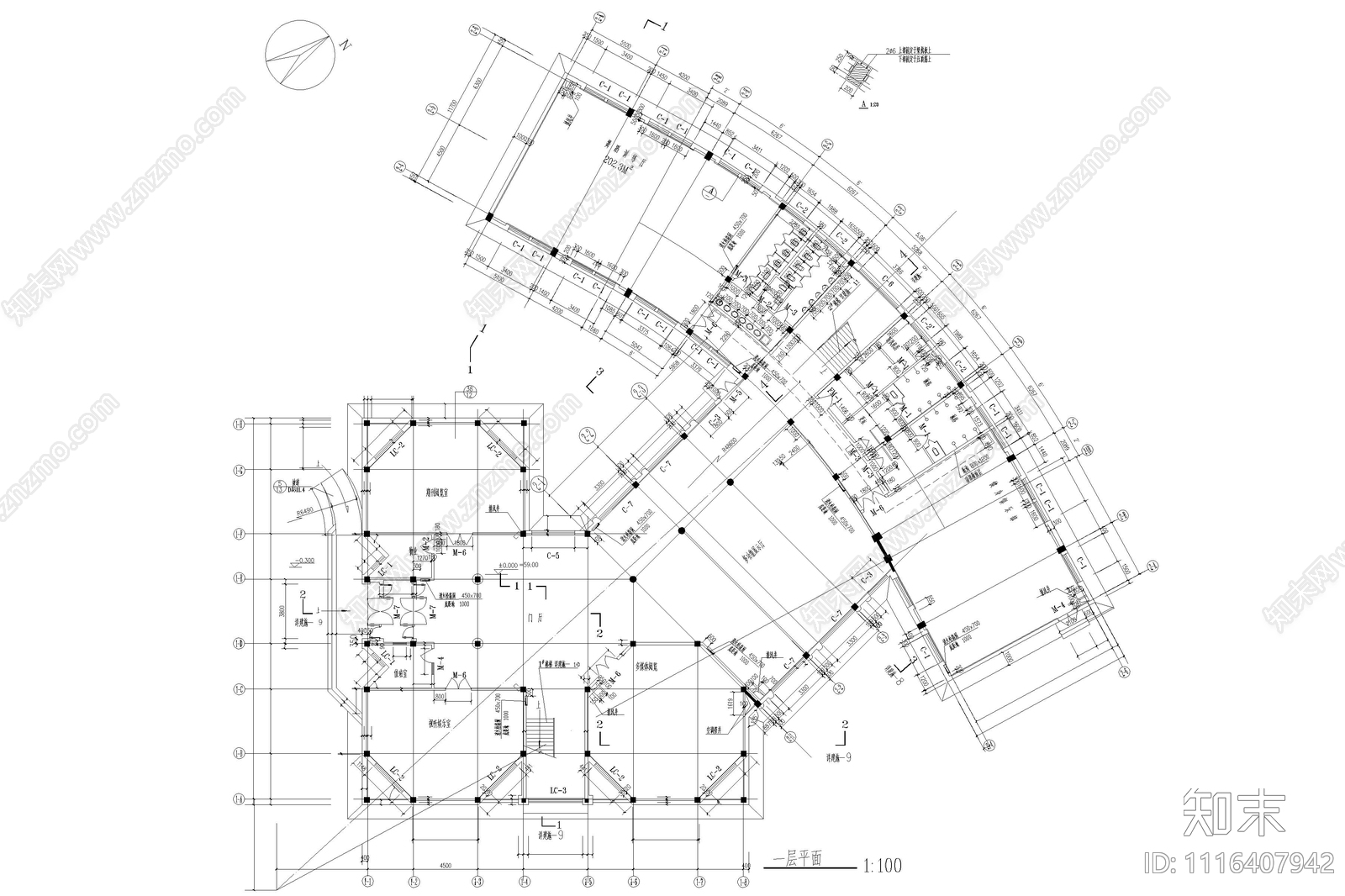 三层少儿图书馆建筑设计含详图施工图cad施工图下载【ID:1116407942】
