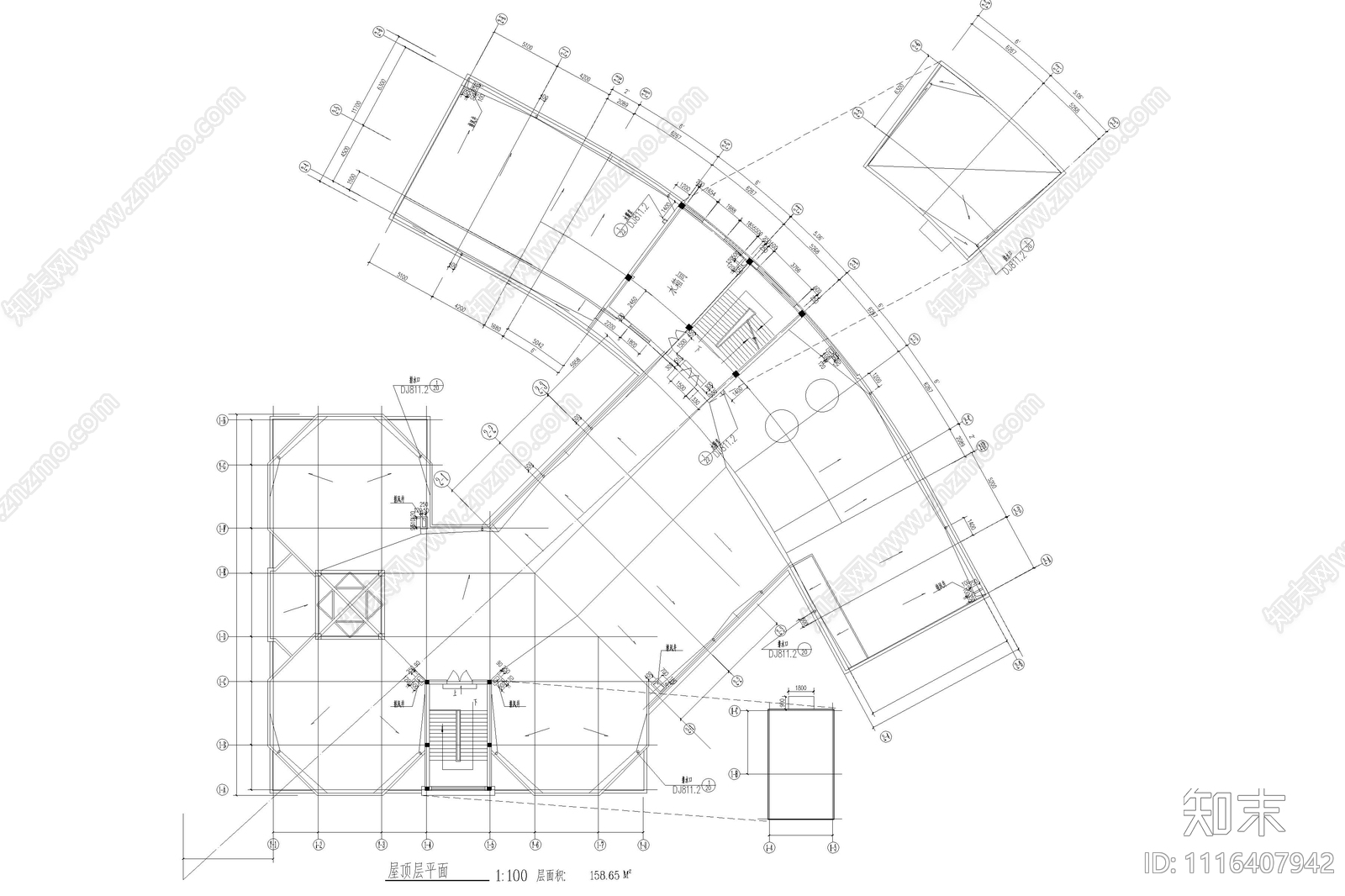 三层少儿图书馆建筑设计含详图施工图cad施工图下载【ID:1116407942】