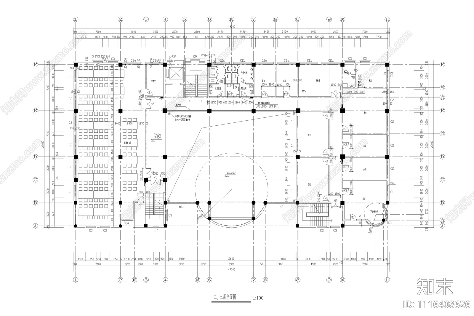 图书馆建筑设计楼梯及节点详图施工图施工图下载【ID:1116408626】