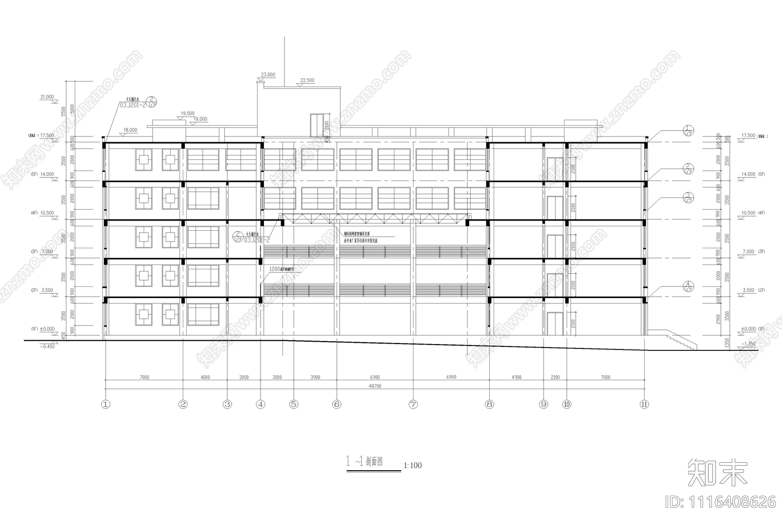 图书馆建筑设计楼梯及节点详图施工图施工图下载【ID:1116408626】