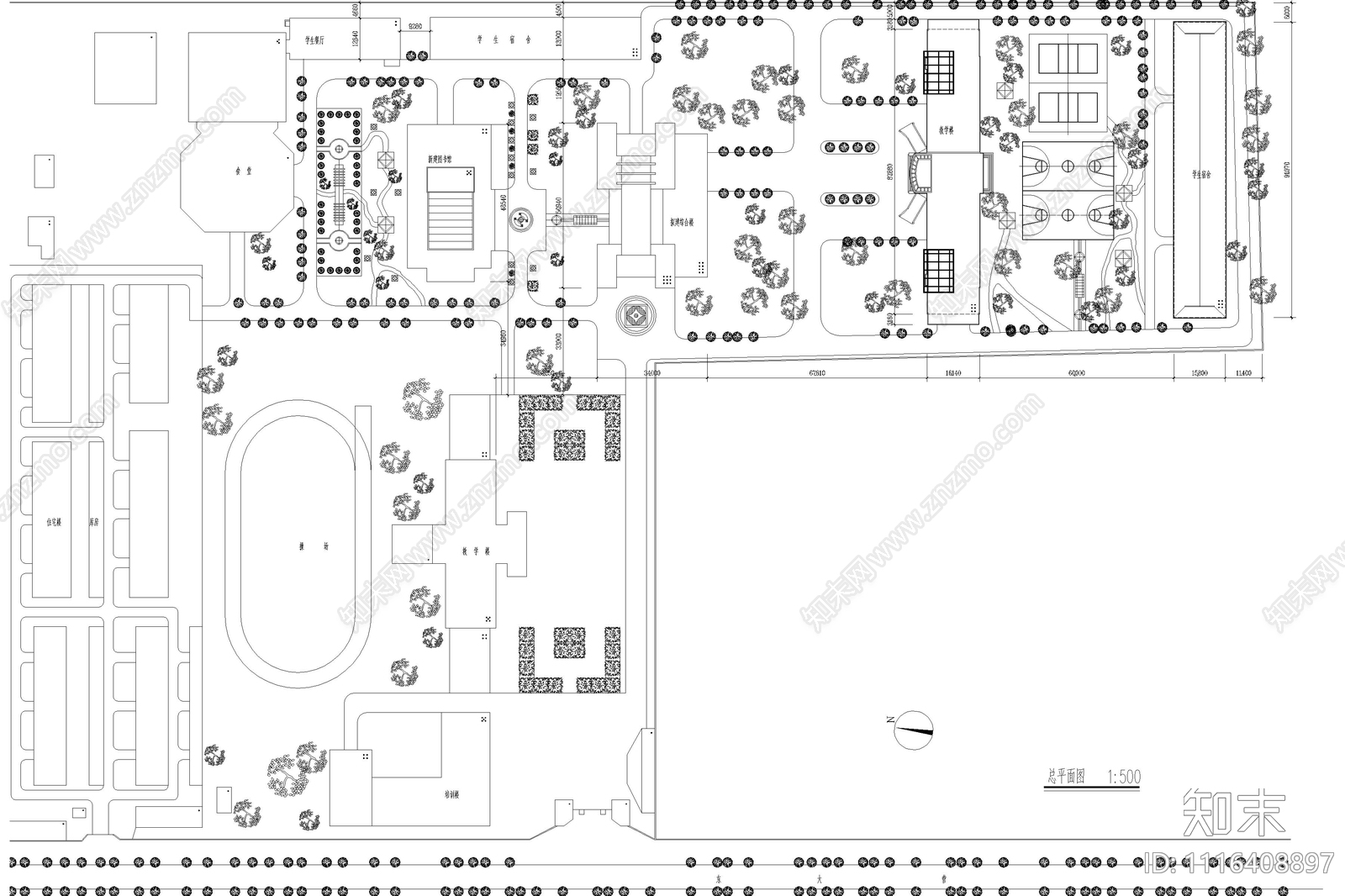 五层学校图书馆建筑施工图cad施工图下载【ID:1116408897】