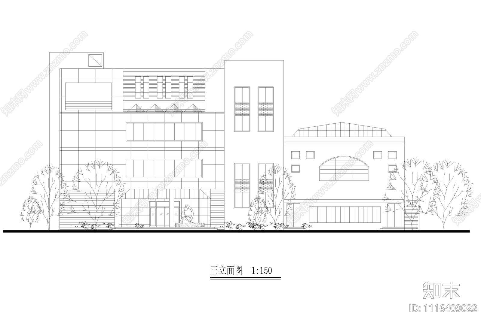 中学图书馆科技楼设计图施工图cad施工图下载【ID:1116409022】