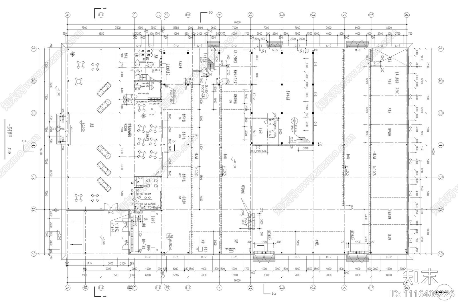 本田汽车展厅建筑图施工图施工图下载【ID:1116409226】