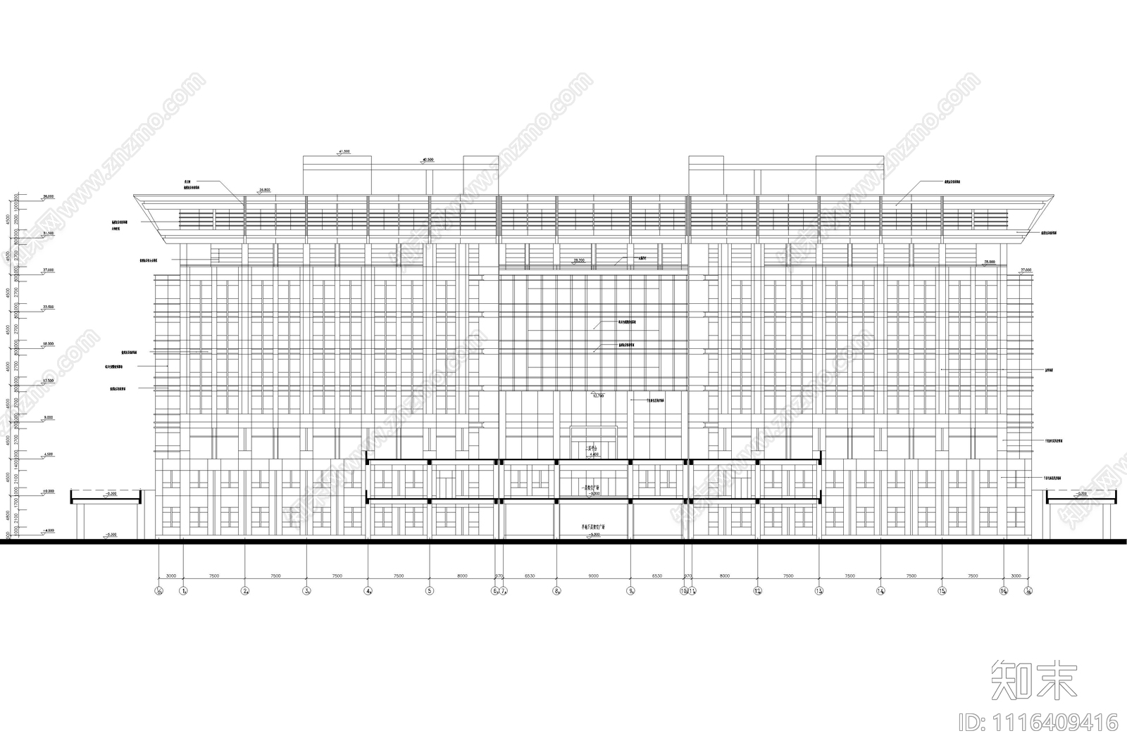 大学图书馆建筑施工详图施工图cad施工图下载【ID:1116409416】