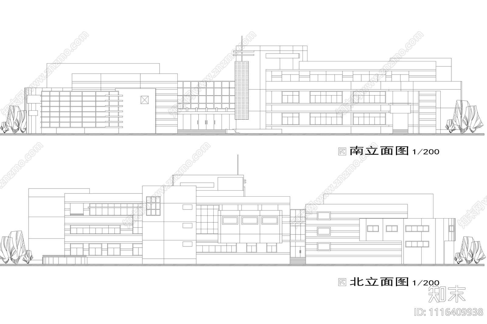 文化中心平面方案图施工图施工图下载【ID:1116409938】