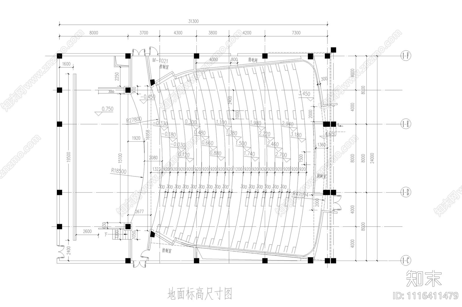 三层现代图书馆室内施工图cad施工图下载【ID:1116411479】