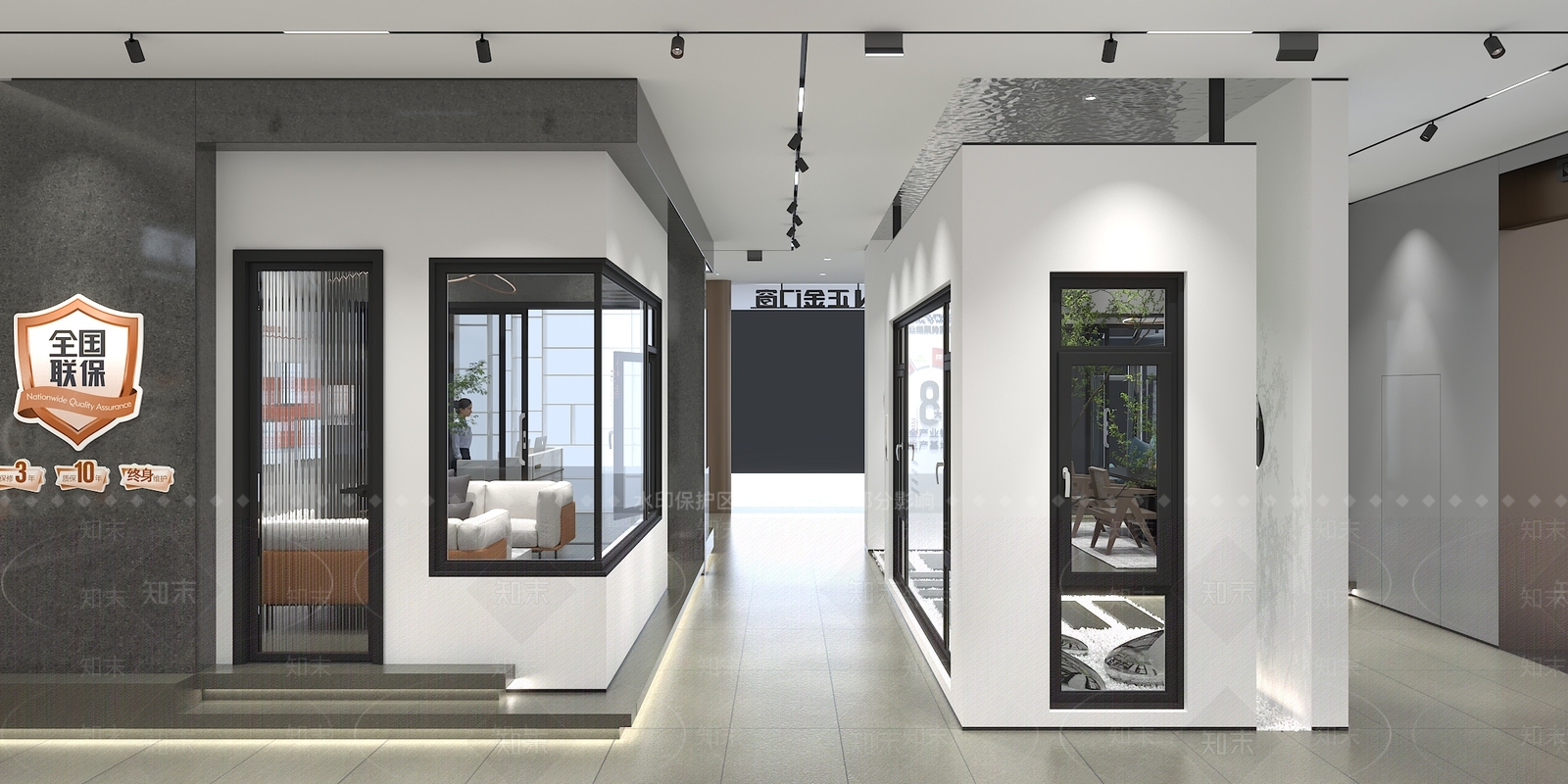 现代门窗专卖店3D模型下载【ID:1116411699】