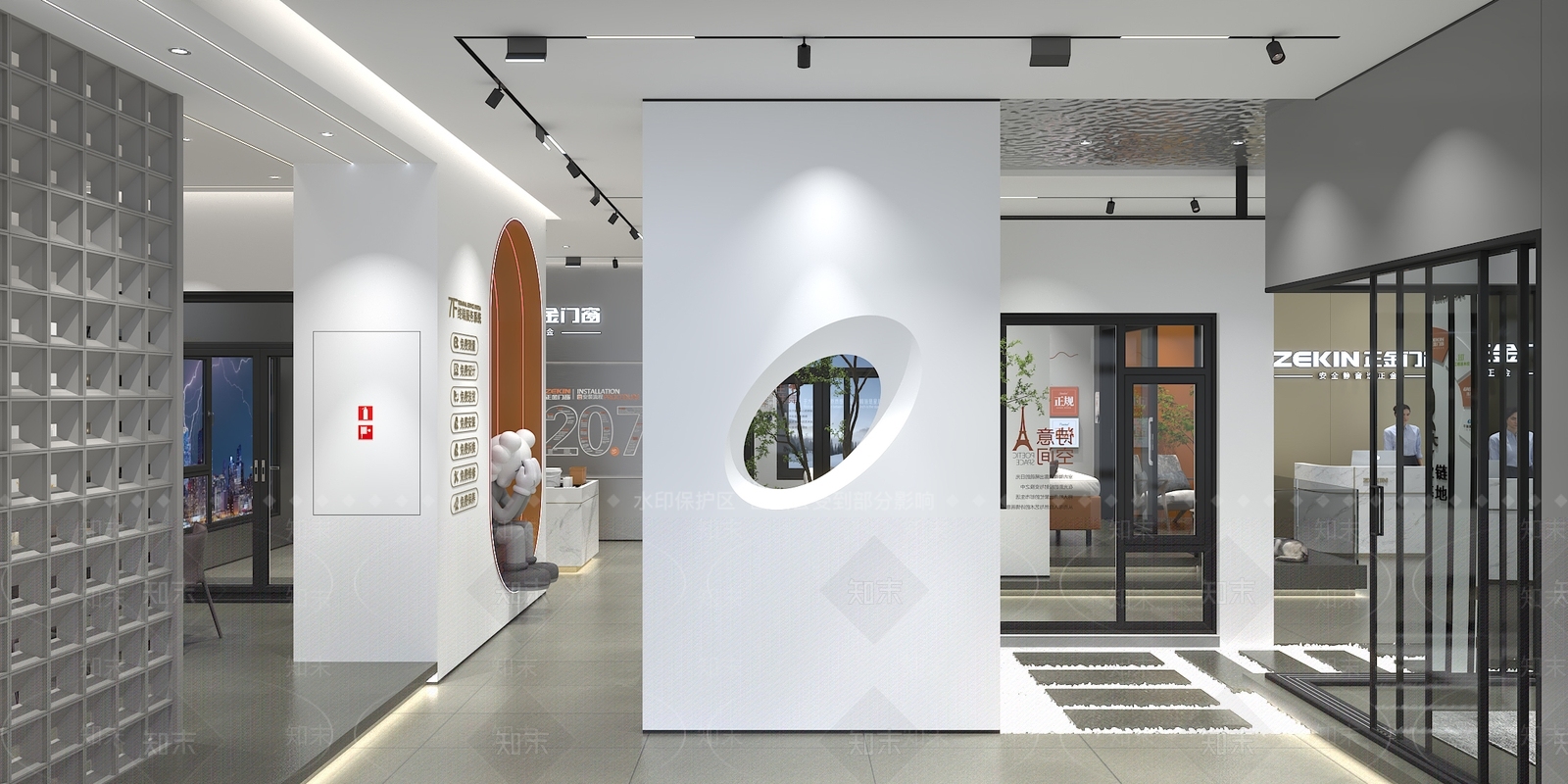 现代门窗专卖店3D模型下载【ID:1116411920】