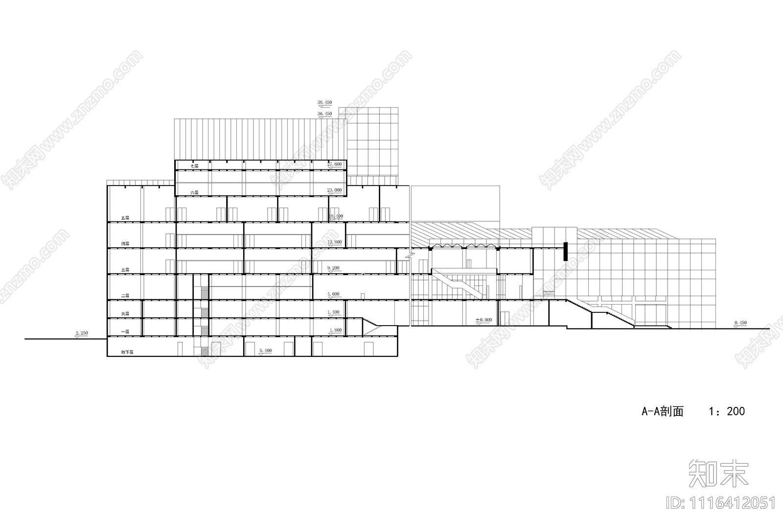 合肥图书馆平立面建筑图施工图cad施工图下载【ID:1116412051】