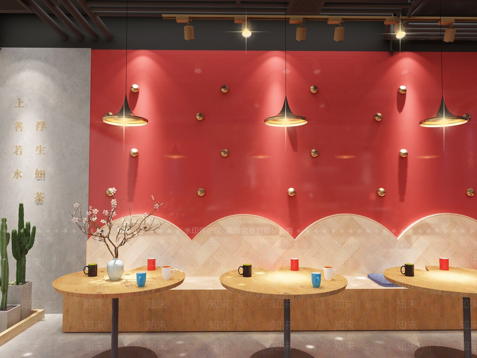 现代国潮风奶茶店3D模型下载【ID:1116415249】