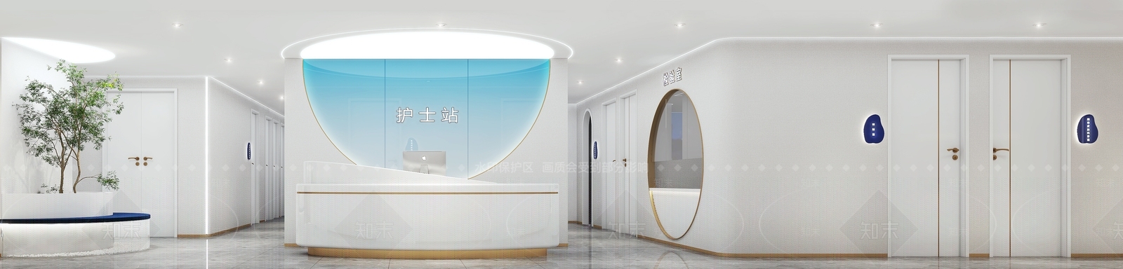 现代整形医院护士站3D模型下载【ID:1116425582】