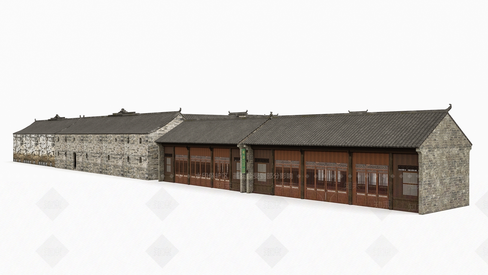 中式明清古建乡村民居SU模型下载【ID:1116428910】