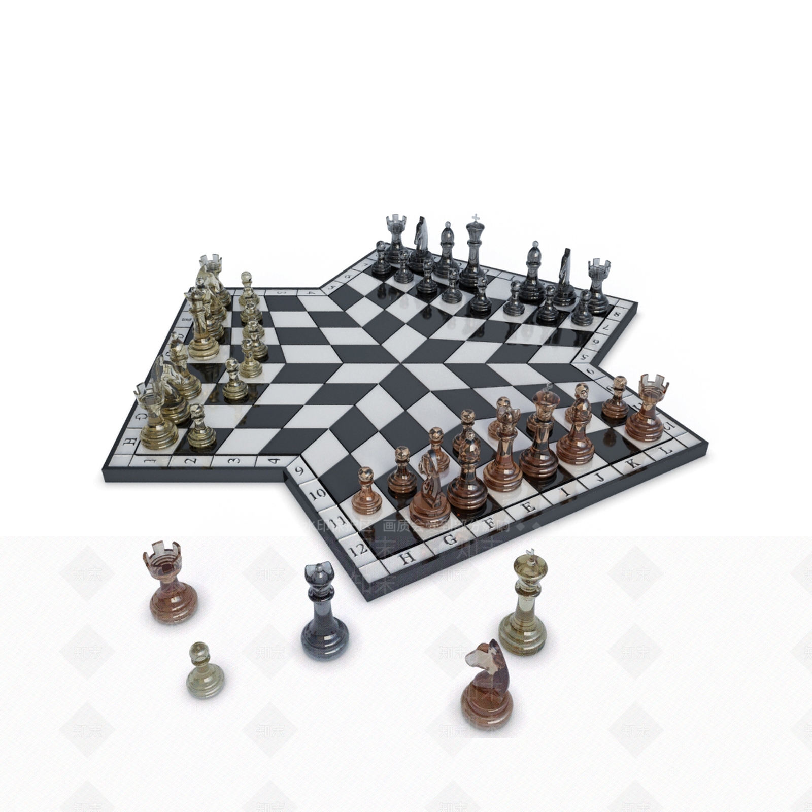 现代国际象棋3D模型下载【ID:1116433842】