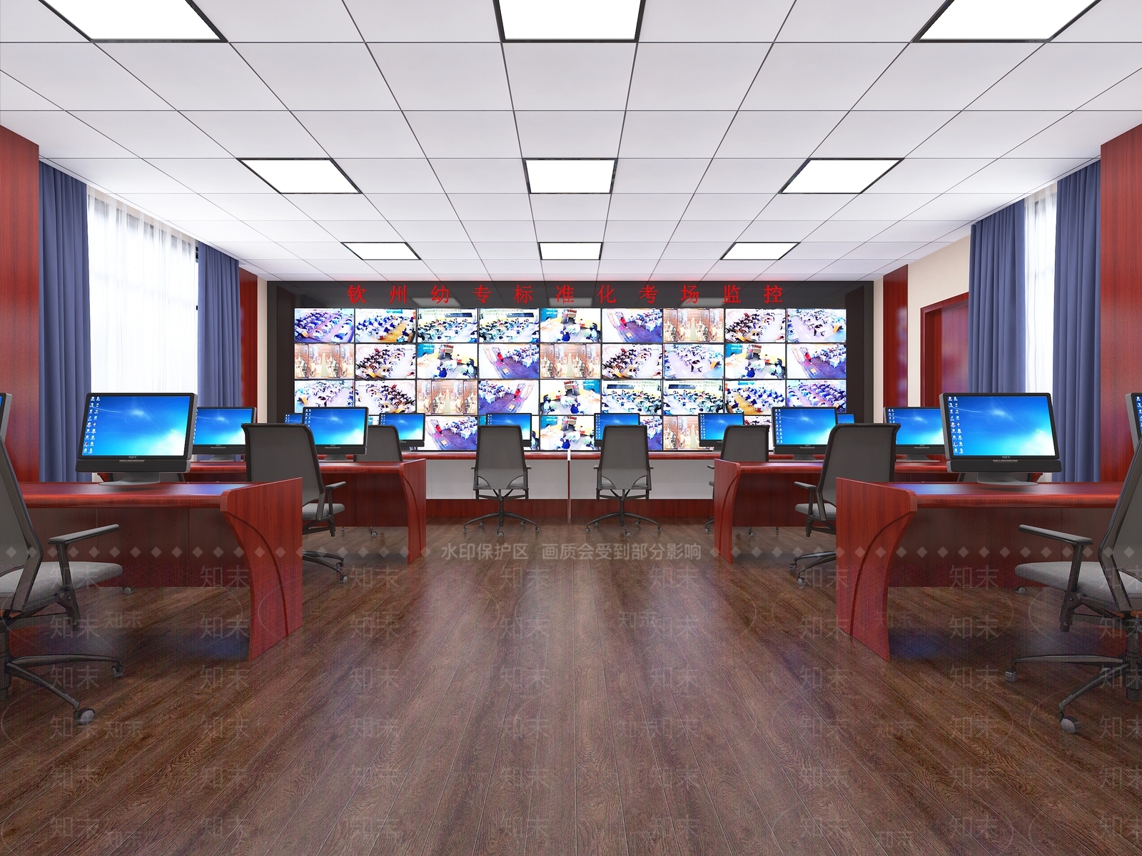 现代指挥控制室3D模型下载【ID:1116438428】