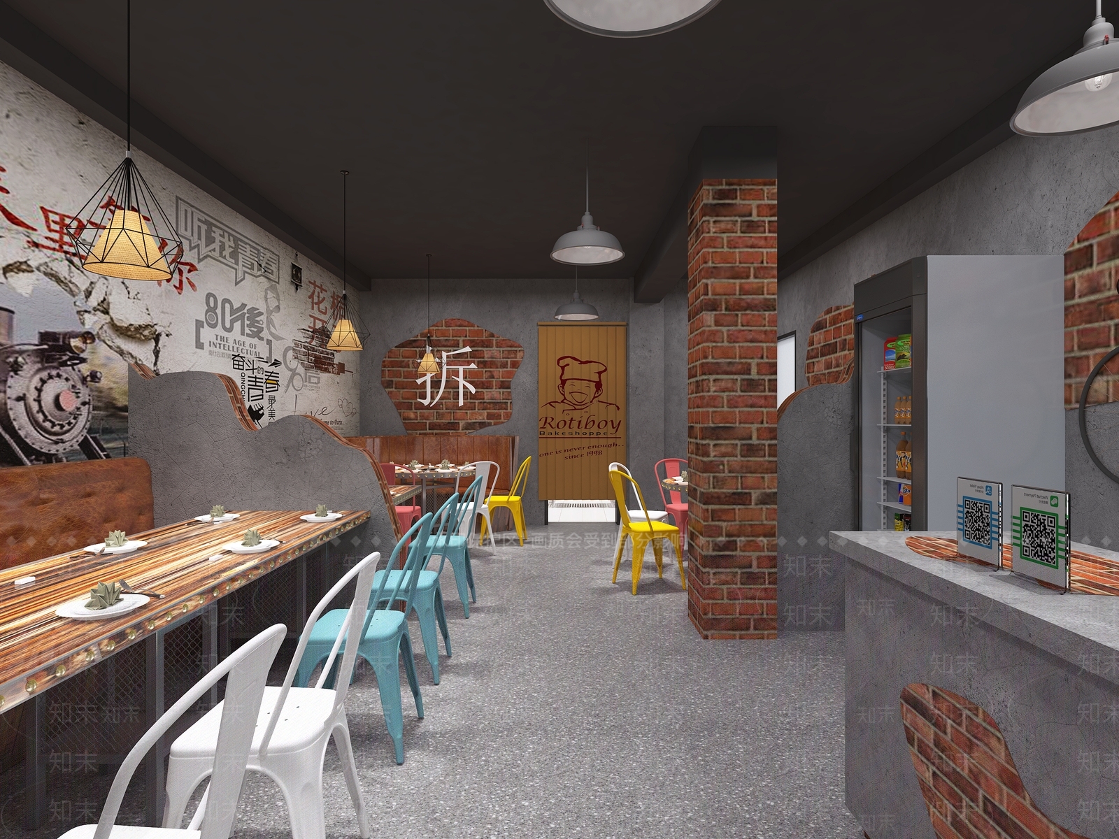 工业风火锅店3D模型下载【ID:1116606542】