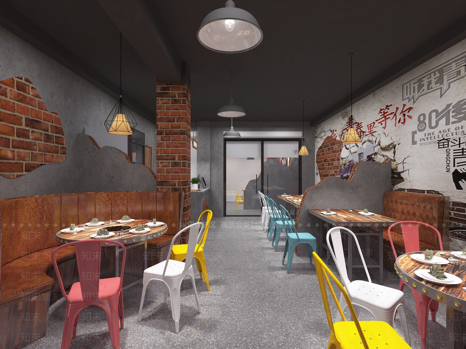 工业风火锅店3D模型下载【ID:1116606542】