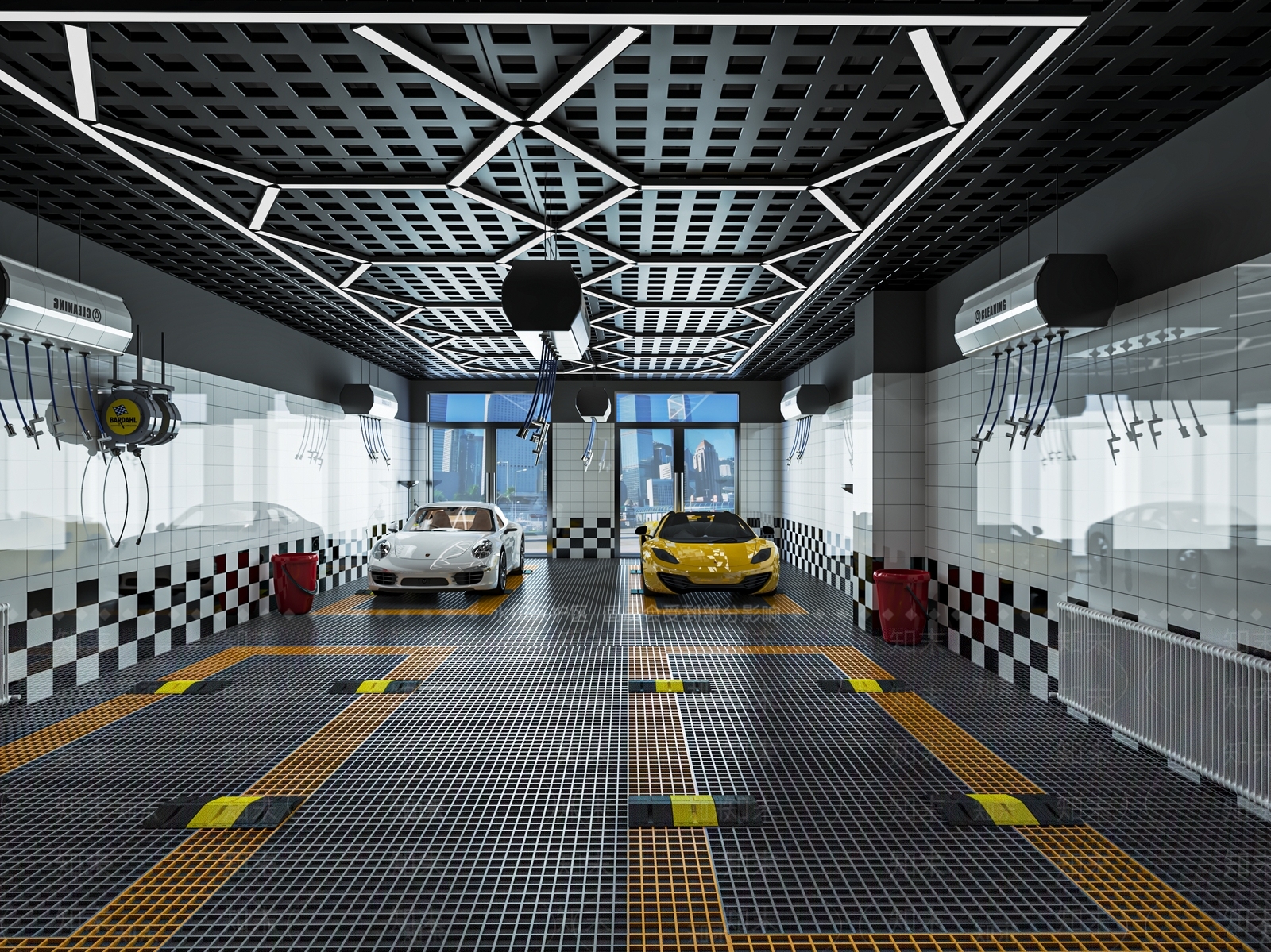 现代汽车维修店SU模型下载【ID:1116448207】