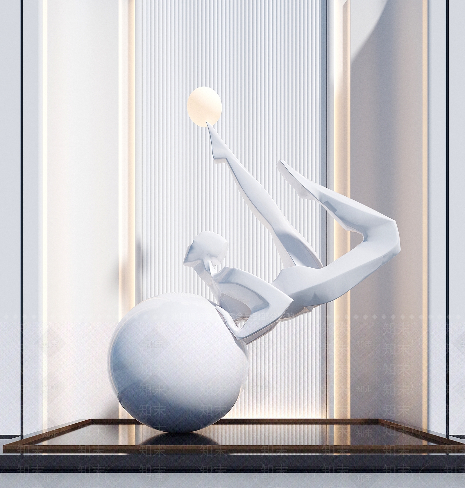 现代艺术人体雕塑3D模型下载【ID:1116448315】