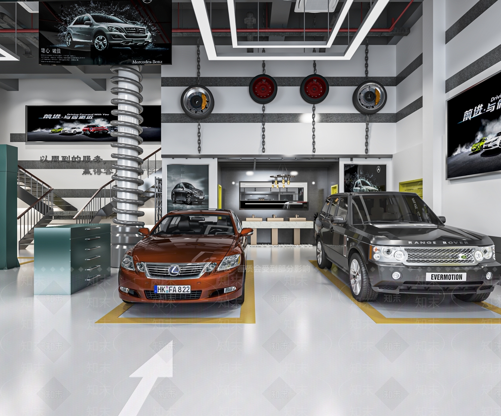 工业风汽车维修店SU模型下载【ID:1116451213】