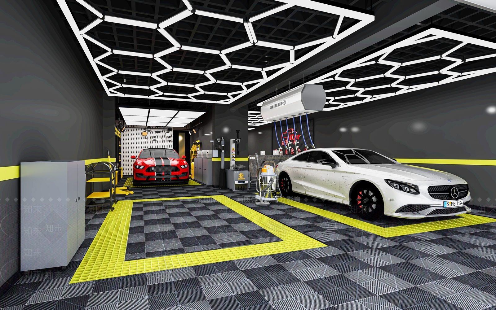 现代汽车维修店SU模型下载【ID:1116451350】