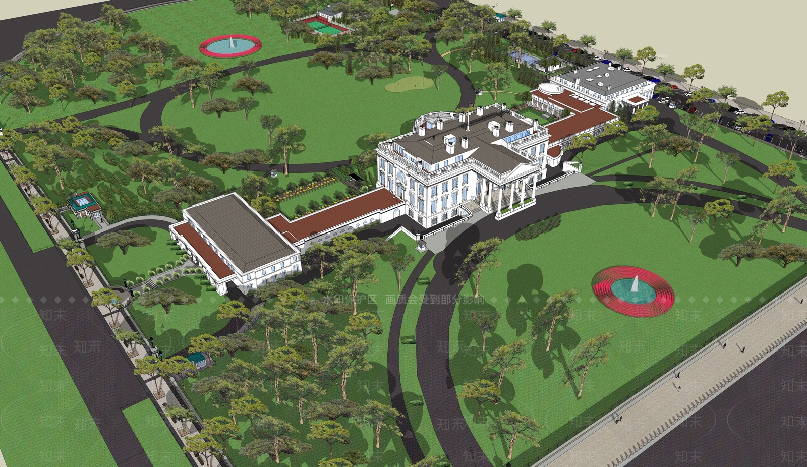 欧式多层办公楼SU模型下载【ID:1116449806】