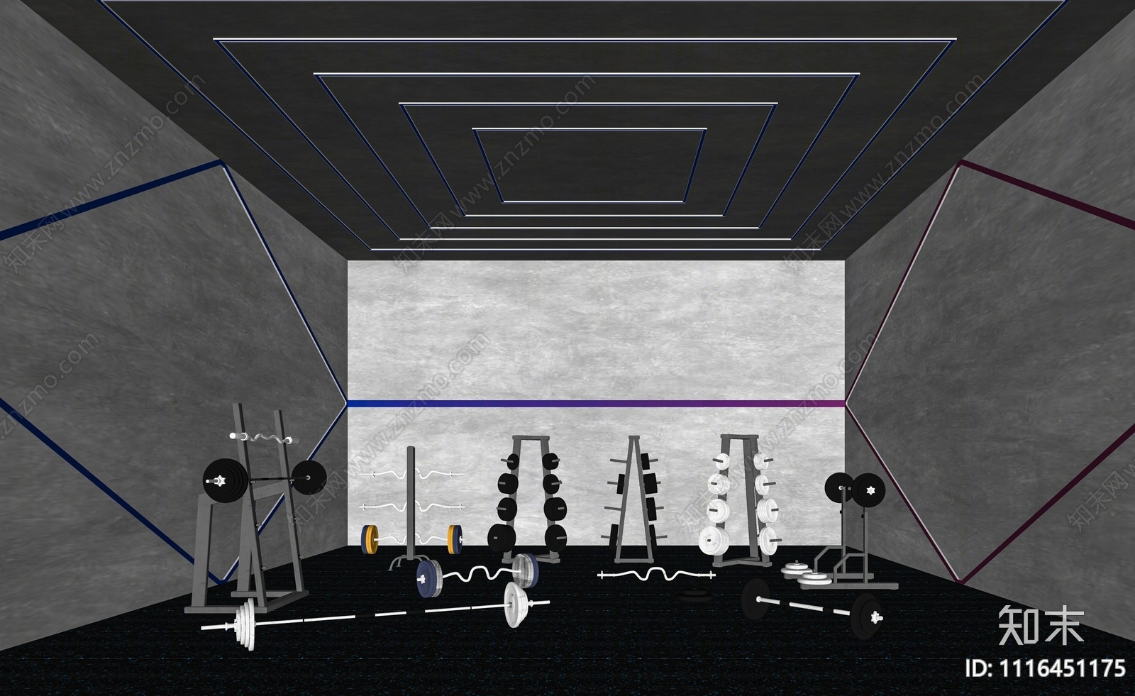 现代健身房SU模型下载【ID:1116451175】