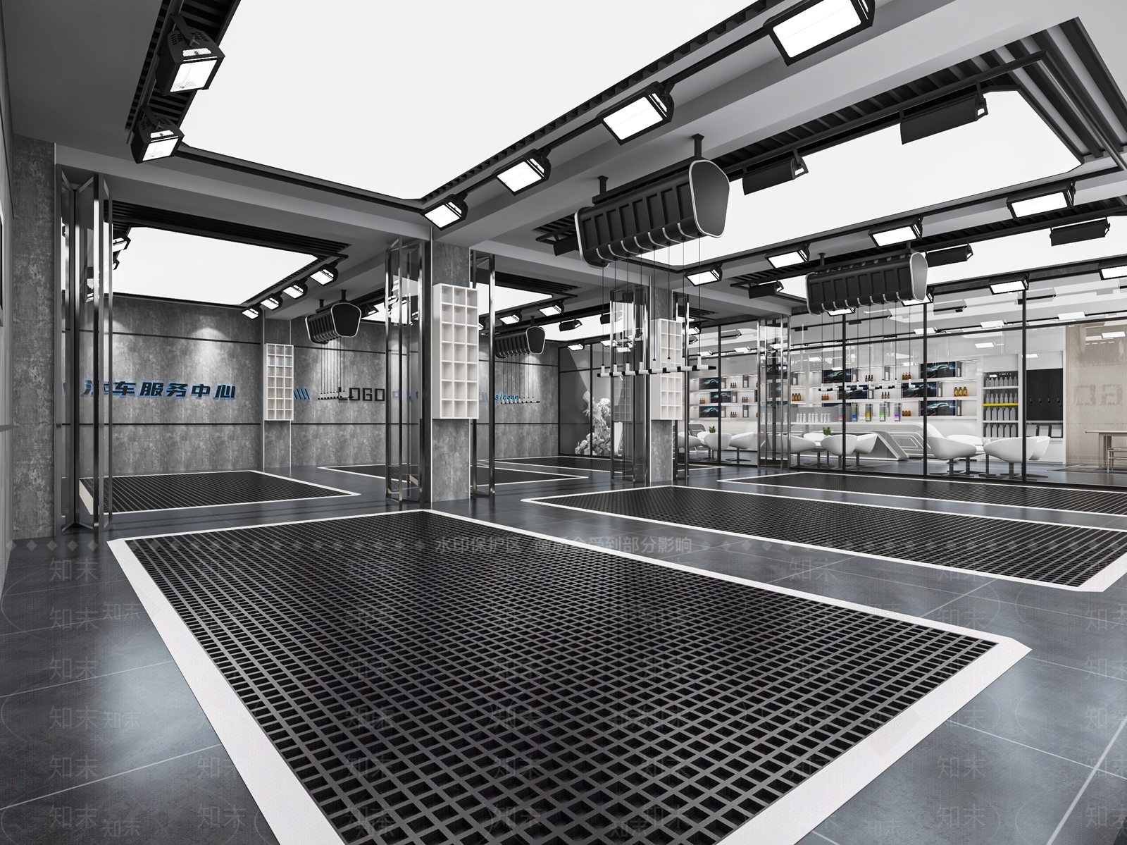 现代汽车维修店SU模型下载【ID:1116455697】