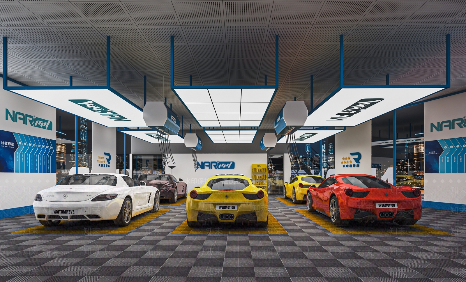 现代汽车维修店SU模型下载【ID:1116455722】